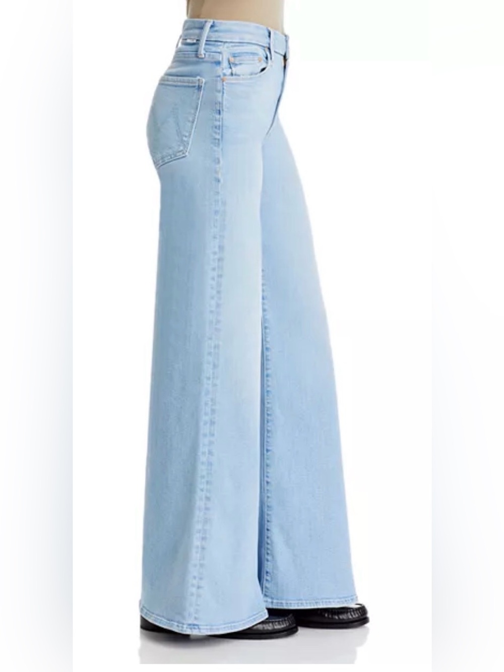 NWOT MOTHER The Roller Sneak Ball’s In Your Court 30 High Rise Wide Leg Flare - Picture 4 of 16